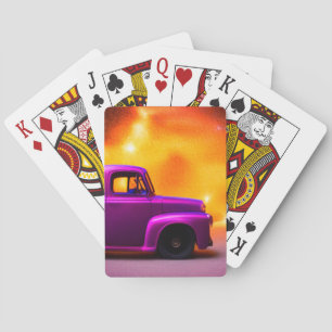Purple Truck Playing Cards