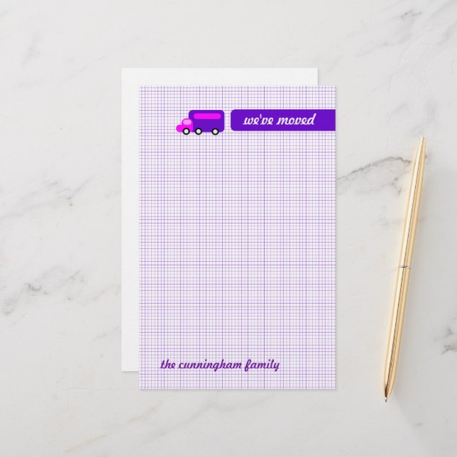 Purple Truck Stationery (Front/Back In Situ)