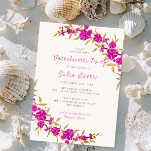 Purple Trumpet Flower Garden Bachelorette Party Invitation
