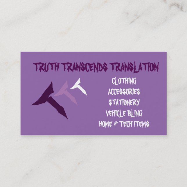 Purple  truth biz card (Front)