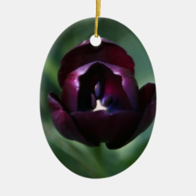 Purple Tulip Christmas Holiday Ornament (Front)