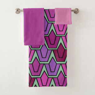 Purple Tulip Field Bath Towel Set