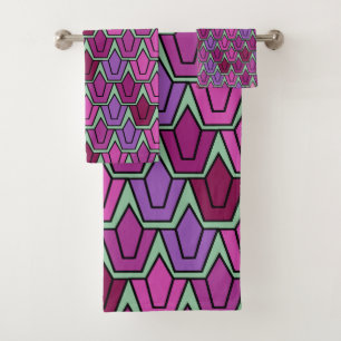 Purple Tulip Field  Bath Towel Set
