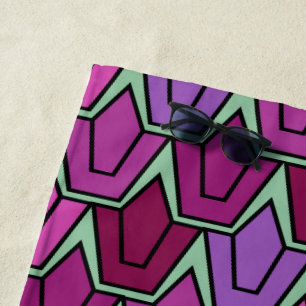 Purple Tulip Field  Beach Towel