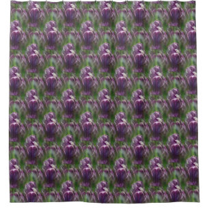 Purple Tulip Flower Nature Pattern  Shower Curtain