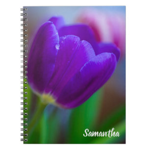 Purple Tulip Flower Spiral notebook