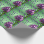 Purple Tulip Flower Wedding Personalised Wrapping Paper<br><div class="desc">Pretty purple tulip flower personalised wedding wrapping paper with a lovely verse for happiness.  Click on Customise to change font size,  colour,  and style.  Please visit Smilin' Eyes Treasures for more floral,  animal,  nature,  and digital art design cards and gifts.</div>