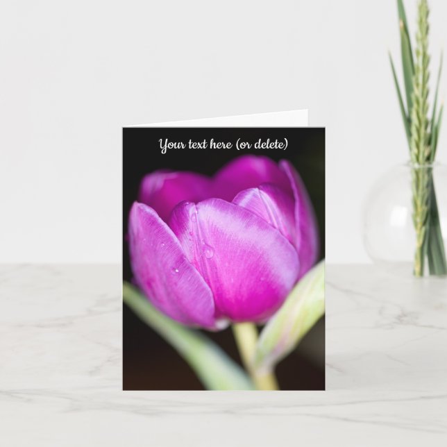 Purple Tulip Greeting card (Front)