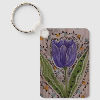 Purple Tulip Key Ring