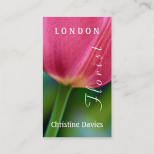 Purple tulip macro photograhy, florist business card