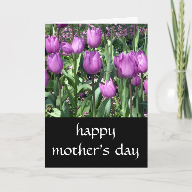 purple tulip mothers day card (Front)