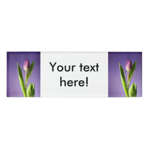 Purple tulip name tag