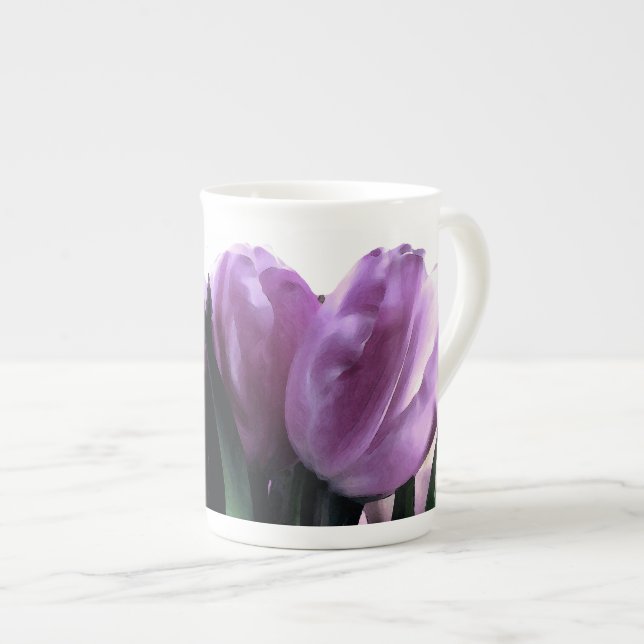 Purple Tulip Spring Florals Speciality Mugs (Front Right)