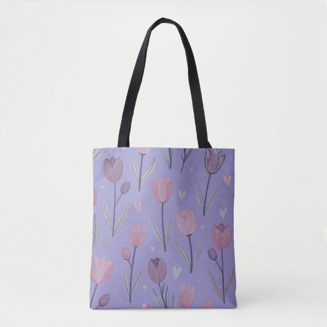 Purple Tulip Tote Bag (Front)