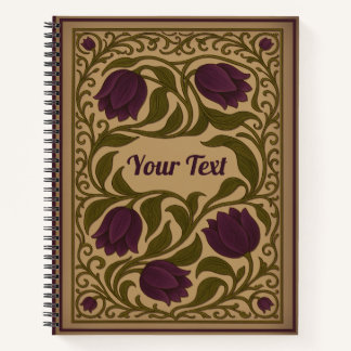 Purple tulip Vintage Floral Spiral Notebook