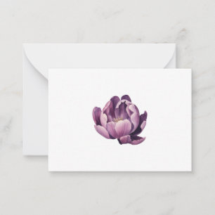Purple Tulip Watercolor Illustration Card