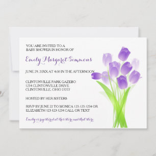 Purple Tulips - BABY Shower Invitation