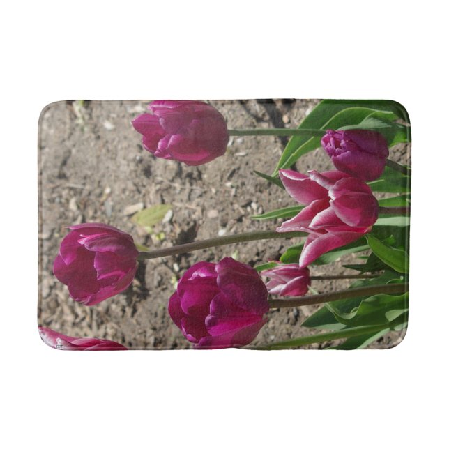 Purple Tulips bath mat (Front)