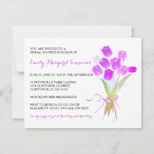 Purple Tulips - Bridal Shower Invitation