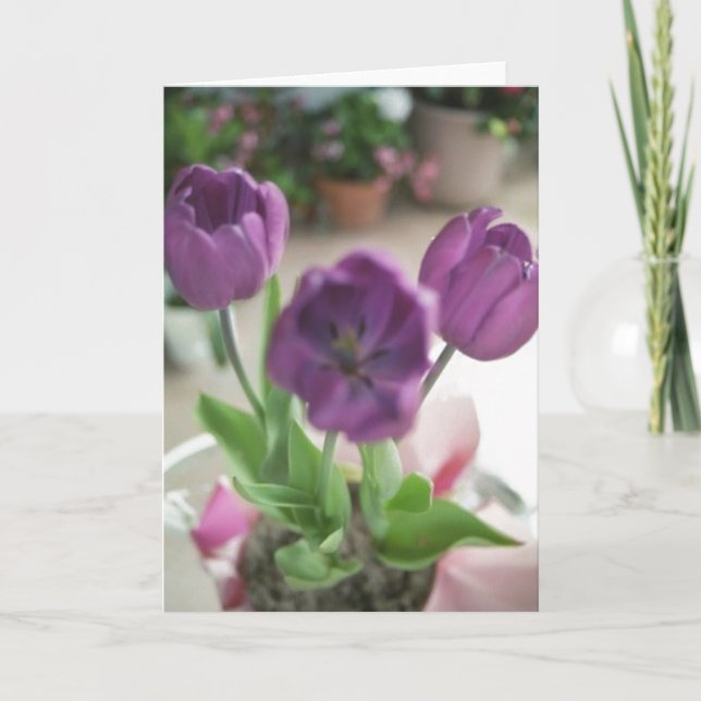 Purple Tulips Card (Front)