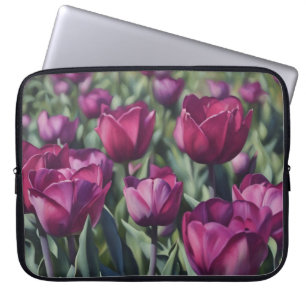 Purple Tulips Flower Art Laptop Sleeve Cover
