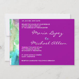 Purple Tulips Flower Wedding Invitation Engagement