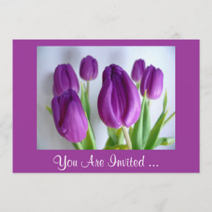 Purple Tulips Invitation
