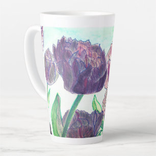 Purple Tulips Latte Mug