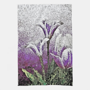 Purple Tulips - Painting Art Kitchen Towel