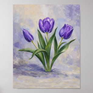 Purple Tulips Poster