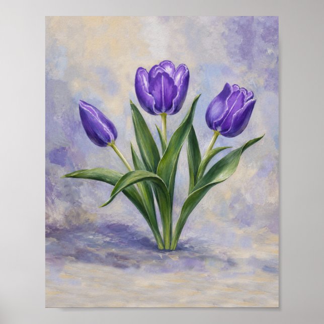 Purple Tulips Poster (Front)