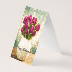 Purple Tulips, Spring Bouquet Birthday Art