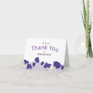 Purple Tulips Thank You Card