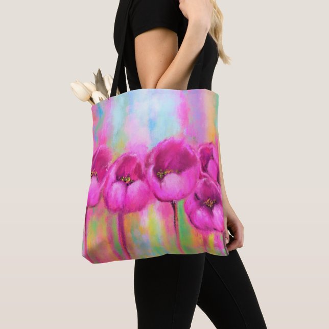 Purple Tulips Tote Bag (Close Up)