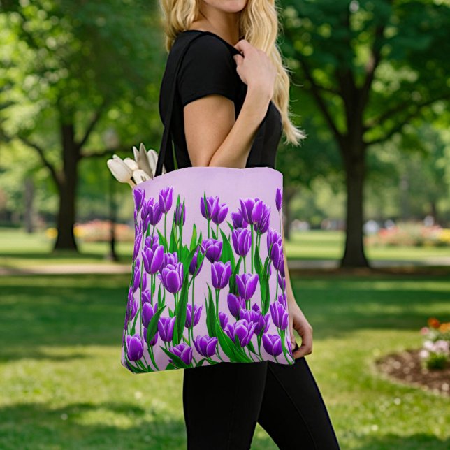 Purple Tulips Tote Bag (Creator Uploaded)