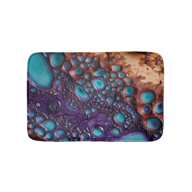 Purple Turquoise Art Bath Mat (Front)