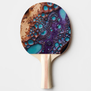 Purple Turquoise Art Ping Pong Paddle