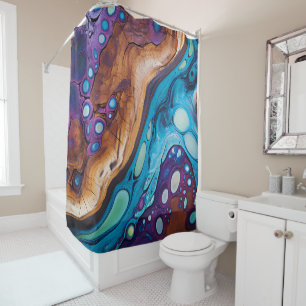 Purple Turquoise Art Shower Curtain