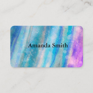 purple turquoise blue painted watercolor aabstrac business card