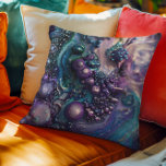 Purple Turquoise bubbles Organic Shapes Cushion<br><div class="desc">This design was created through digital art. It may be personalised by clicking the customise button and changing the colour, adding a name, initials or your favourite words. Contact me at colorflowcreations@gmail.com if you with to have this design on another product. See more of my creations or follow me at...</div>