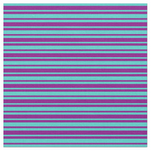 Purple & Turquoise Coloured Striped Pattern Fabric