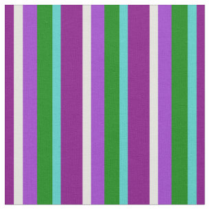 Purple, Turquoise, Green, Orchid & Yellow Lines Fabric