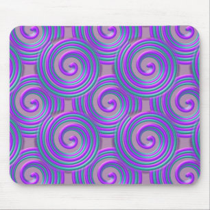 Purple Turquoise Spirals Mousepad
