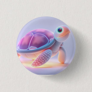 Purple Turtle 3 Cm Round Badge
