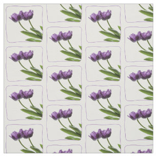 Purple Twin Tulips Spring Floral Photography Fabric