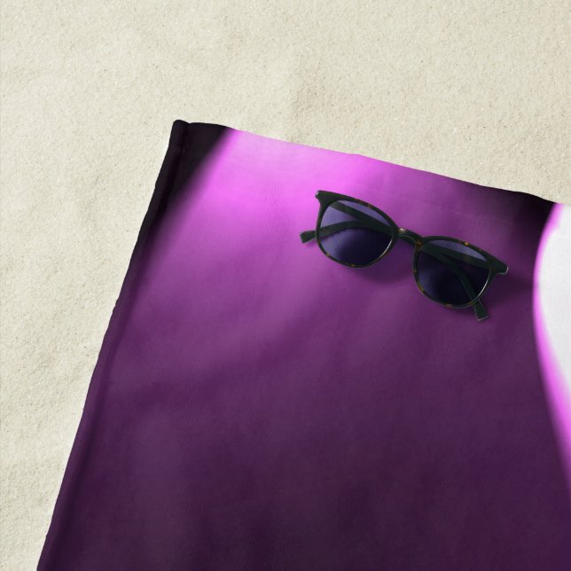 Purple Twirling Lights Beach Towel (In Situ)