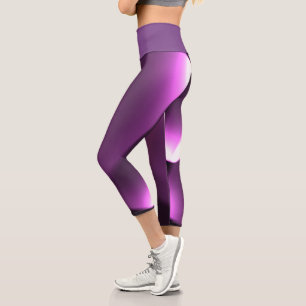 Purple Twirling Lights Capri Leggings