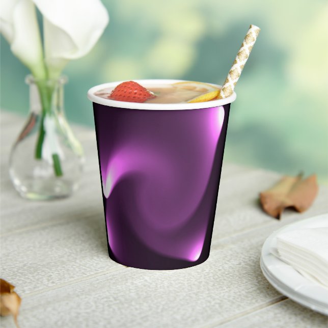 Purple Twirling Lights Paper Cups (Insitu)
