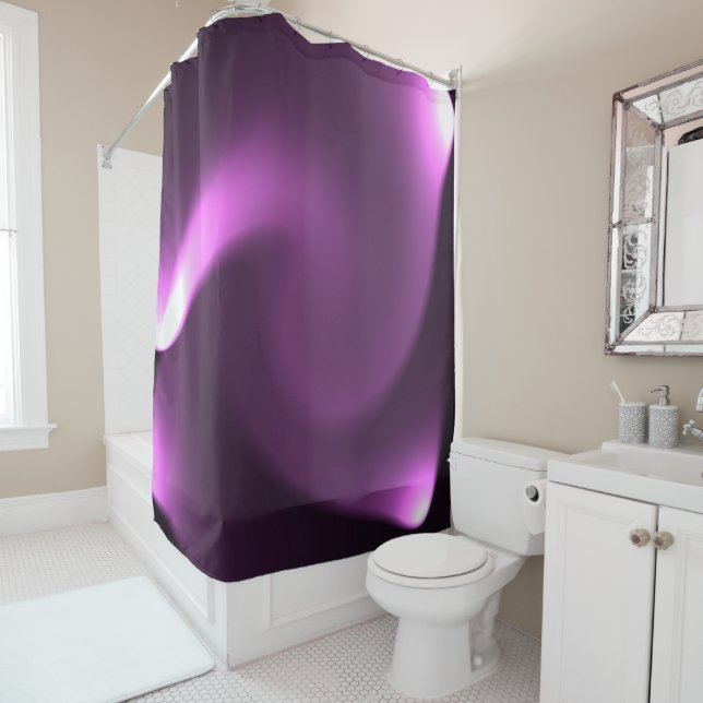 Purple Twirling Lights Shower Curtain (In Situ)