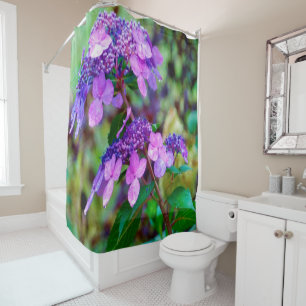 Purple Twist and Shout Hydrangea Flower Shower Curtain